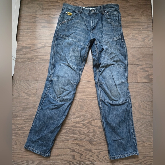 Bilt Iron Workers Padded Jeans Mens 32 Motorcycle Kevlar Knee Pads